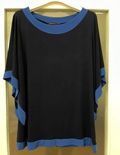 Tunica Made in Italy Colore Blu Scuro Taglia L Maniche a Pipistrello Velata