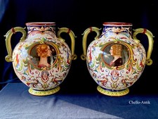 Coppia di Grandi Vasi Dipinti a Mano CACF Faenza Ceramiche Faentine - XX sec.