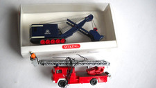 WIKING : Escavatore e Camion dei Pompieri; due modellini in scala 1/87