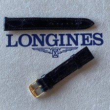 LONGINES Cinturino Vintage BLU TURCHESE con venature - 16 mm + Fibbia Oro