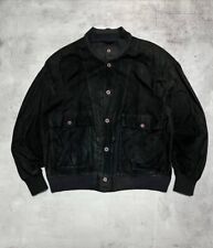 Bomber giacca uomo scamosciata e pelle Ruffo Research By RAF Simons nero taglia 54
