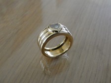 Anello Chopard Happy Diamonds - massiccio 3 file - misura 52 - oro 750 18 carati