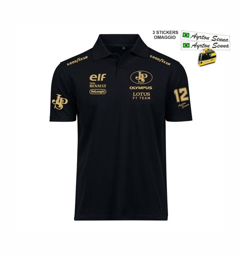 Polo nera replica ayrton senna - polo,