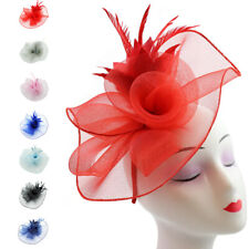 Cappello da sposa con clip fascia in piuma fiore fascinator ballo Royal Ascot gare ballo