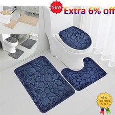 3PCS Tappeto Bagno Moderno Bagno Pavimento Doccia Tappeto Antiscivolo Assorbente 