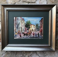 Quadro -Carrozzella Con Figure- Mario Cortiello dipinto a olio