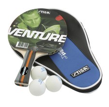 SET PING PONG VENTURE WRB STIGA 1 RACCHETTA E 3 PALLINE + CUSTODIA
