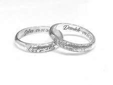 ANELLO FEDE FEDINA CON IMPRONTA PERSONALIZZATA NOME DATA ARGENTO 925 UOMO DONNA 