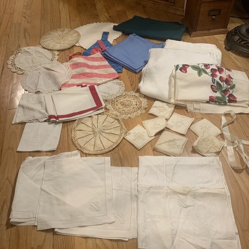 Lotto tovaglioli lino - , vintage