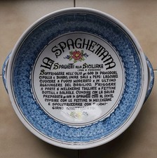 SPAGHETTIERA "la spaghettata" - Ceramica coop Cava Dei Tirreni. Vintage - 30 Cm