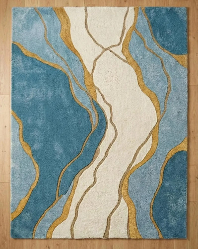 Morbido tappeto blu beige