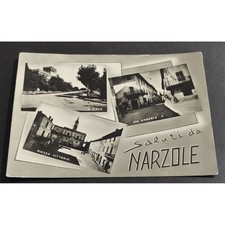 Cartolina Narzole - Il Viale - Via Umberto I - Piazza Vittorio