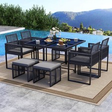 9 PCS Patio Dining Set w/ PE