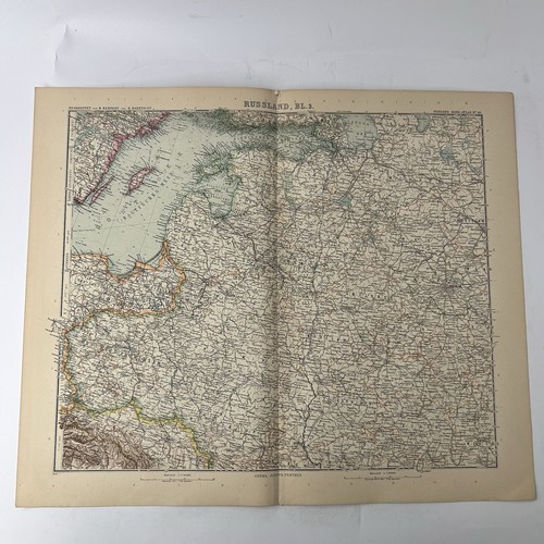 Stampa antica mappa russland - antica,