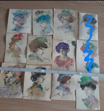 Ritratto di donna NAMIS Nando Miselli acquerello tecnica mista.   Prezzo CAD.UNO