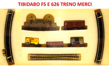 TIBIDABO, FS Set "TRENO MERCI" Locomotiva E 626 + n°4 carri merci con binari
