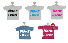 MINI T-SHIRT AUTO BIMBO BIMBA A BORDO CON NOME PERSONALIZZATO OFFERTA LANCIO