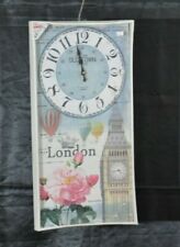Orologio da parete arredamento shabby chic tema Londra stampa su simil legno
