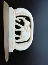Porta Stuzzicadenti in ossa bovino -forma elefante Vintage lavorato a mano. 