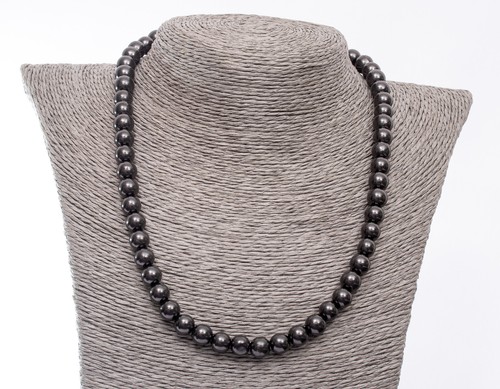 Collana perline shungite 8mm - perline,