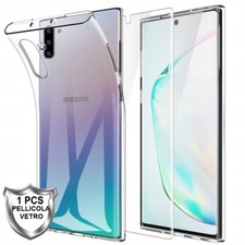 COVER per SAMSUNG GALAXY NOTE 10+ (PLUS) CUSTODIA + PELLICOLA VETRO TEMPERATO