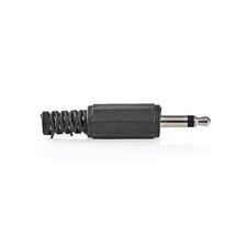 2 PEZZI CONNETTORE MINIJACK MONO 3,5 MM JACK AUDIO A SALDARE CON GUIDACAVO NERO