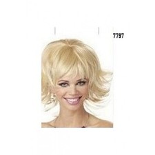 Parrucca da Donna Capelli  Caschetto Mossi Ondulati Biondi di Travestimento Uomo