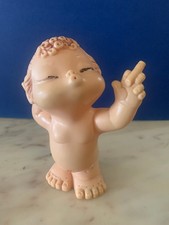 VINTAGE RUBBER TOY PUPAZZO GOMMA MISTER BABY MADE IN ITALY 1970s no ledra SMOKER