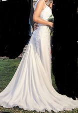 abito da sposa usato con mantella + sottoveste e vestaglia x preparazione sposa