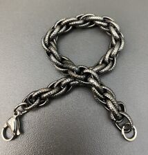 BRACCIALE ACCIAIO CORDA INTRECCIATO  UOMO COLOR ARGENTO ACCIAIO BRUNITO