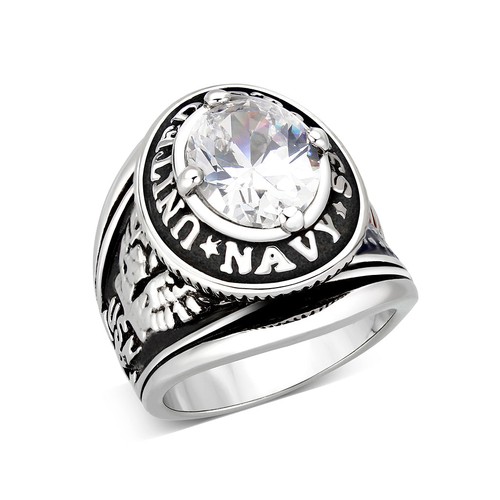 Anello uomo navy rodiato - navy,,