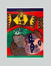 Guillaume CORNEILLE - "La belle du jardin", 1972 - Litografia, 68 x 49 cm