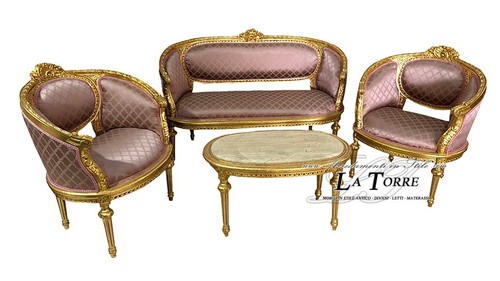 Salotto curvato barocco oro - curvato,