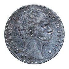 5 Lire 1879 II tipo - Roma - Umberto I - Regno d'Italia - BB+