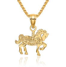Collana cavallo giostra in oro