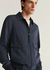 Giacca da uomo Mango Committed Lyocell nuova con etichette taglia large