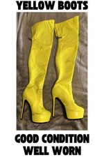 Stivali alti da donna gialli
