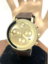 Orologio Uomo Movado 3600883 Audace Cronografo Quarzo Svizzero Oro Pelle 42mm