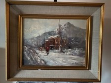 quadro olio su tavola vintage