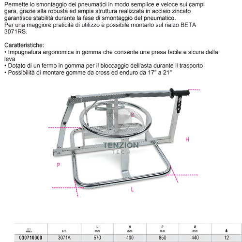 Smontagomme manuale per moto - smontagomme,