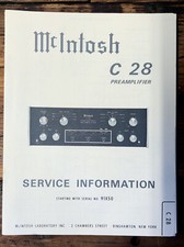 McIntosh C-28 C28 Preamplificatore/Preamplificatore Manuale di Servizio *Originale*