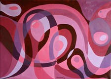 Quadro olio astratto rosa