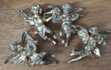 Angioletti dorati 4pezzi vintage presepe H 7 cm