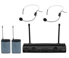 UHF Doppio Auricolare Wireless