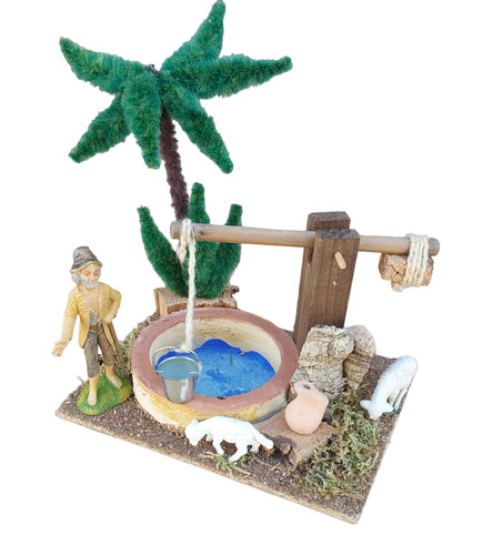 Casa presepe pozzo con statua - casa,