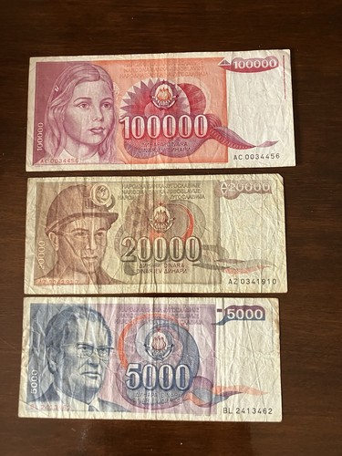 Lotto banconote jugoslavia - banconote,