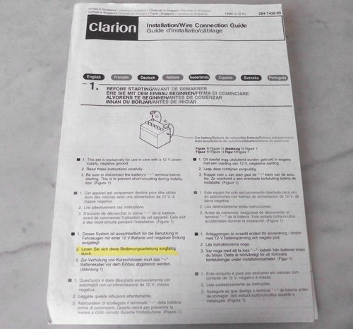 Clarion autoradio istruzioni