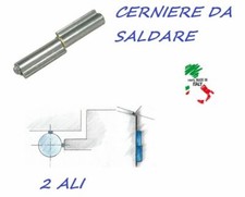 Cerniere da saldare in ferro zincato a 2 ALI perno sfilabile da 200mm Cancello