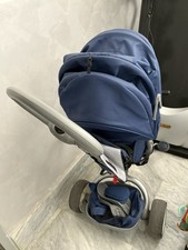 HOMCOM Triciclo Passeggino per Bambini con Maniglione e Tettuccio Regolabile Blu