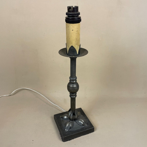 Antique silver metal lamp - antique,